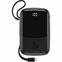 Power Bank Baseus (PPQD-F) Q pow Digital Display 20000mAh 15W (With IP Cable) Black