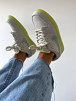 Мужские кроссовки Nike SB Dunk Low Pro Neon (белые с зеленым) молодежные кеды НЕОН светятся в темноте 2681