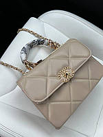 Женская подарочная сумка клатч Chanel New 2 Beige (бежевая) BONO37746 стильная сумочка на декоративной цепочке