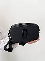 Женская сумка клатч Marc Jacobs Total Black Logo (черная) BONO5010 маленькая сумочка с эмблемой Марс Якобс