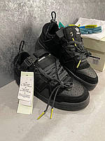 Мужские кроссовки Bad Bunny x Adidas Forum Low Black (чёрные) стильные повседневные демисезонные кроссы 0804