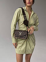 Женская сумка клатч LV New Brown (коричневая) BONO00002 красивая стильная кожаная с монограммой cross