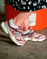 Женские кроссовки NEW BALANCE 9060 CHERRY BLOSSOM (розовые с серым) красивые модные массивные кроссы 4029