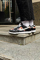 Мужские кроссовки Nike SB Dunk Low (чёрные с белым и фиолетовым) разноцветные молодежные нарядные 1857 топ