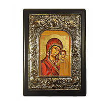 Ікона у сріблі вінчальна пара Ісус Христос та Божа Матір Казанська 18 Х 22,5 см, фото 2
