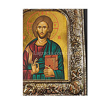 Ікона у сріблі вінчальна пара Ісус Христос та Божа Матір Казанська 18 Х 22,5 см, фото 3