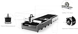 Волоконний лазер Gweike LF3015GA (модель High класу c захисною кабіною і змінним столом), фото 4