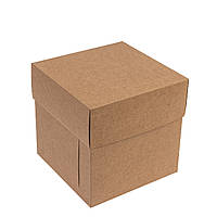 Коробка для Бенто-торта без вікна 160х160х160 (кришка-дно), крафт