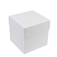 Коробка для Бенто-торта без вікна 160х160х160 (кришка-дно), біла
