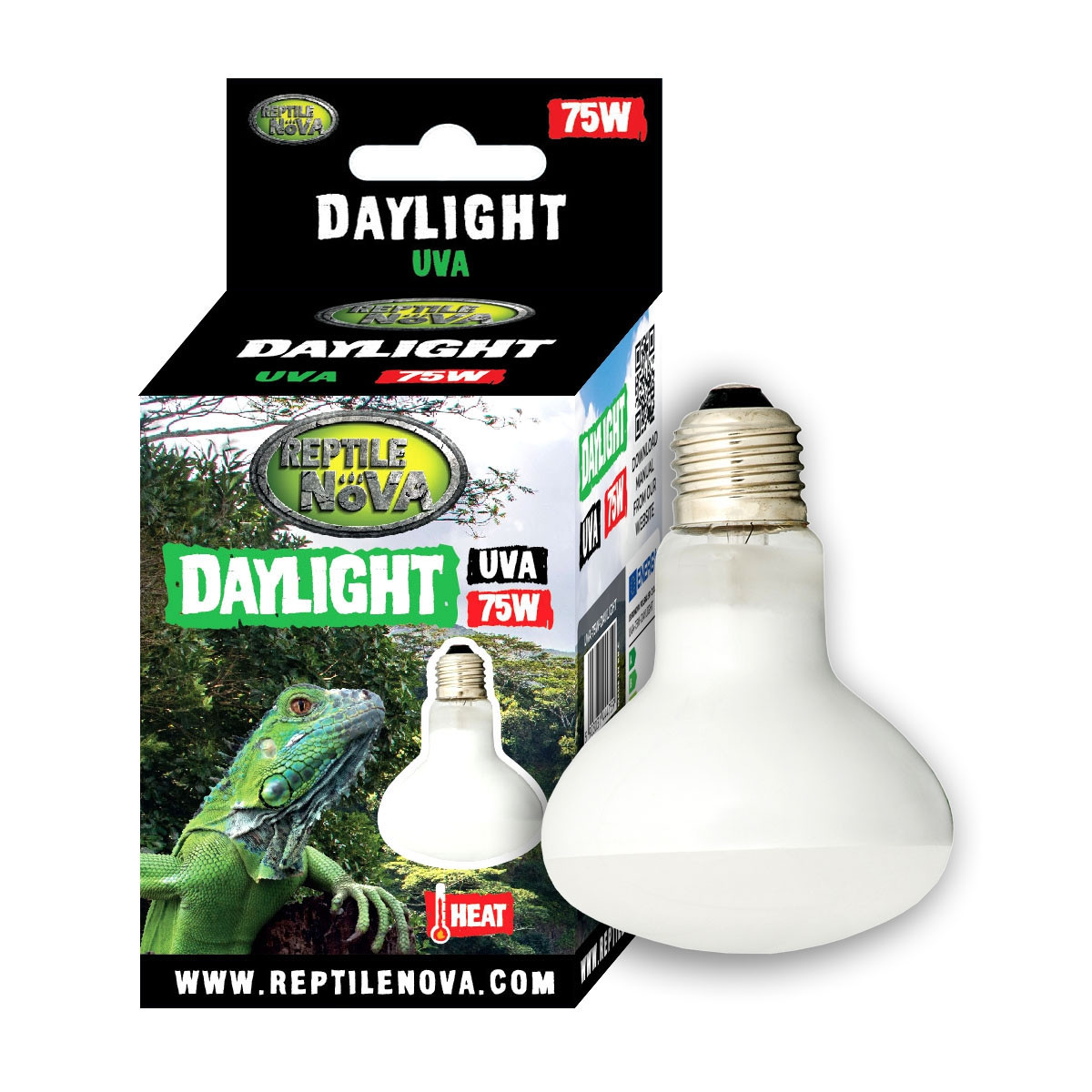 Нагрівальна лампа денного світла UVA - REPTILE NOVA Daylight 75 Вт
