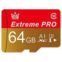 MicroSD Карта памяти Extreme Pro 64Gb Class 10 + SD-адаптер