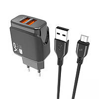 СЗУ Veron VR-C12M (Micro) 2 USB 2.4A Black