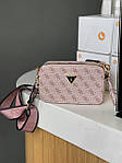 Жіноча подарункова сумка Guess The Snapshot Bag Light Pink (рожева) torba0181 стильна сумочка з екошкіри топ, фото 11