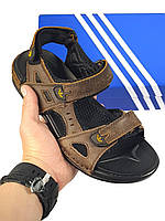 Чоловічі сандалії Adidas Sandals Brown (коричневі) класні повсякденні босоніжки для хлопця 01915 топ