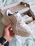 Жіночі кросівки Balenciaga Triple S Clear Sole Whit (білі) класні якісні повсякденні кроси 237 топ, фото 6