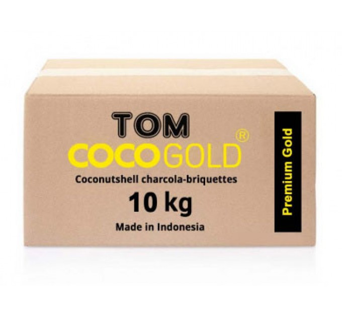 Уголь кокосовый Tom COCO Gold 10кг/72шт - В Коробке (Том кокоча) - фото 1 - id-p1886220638