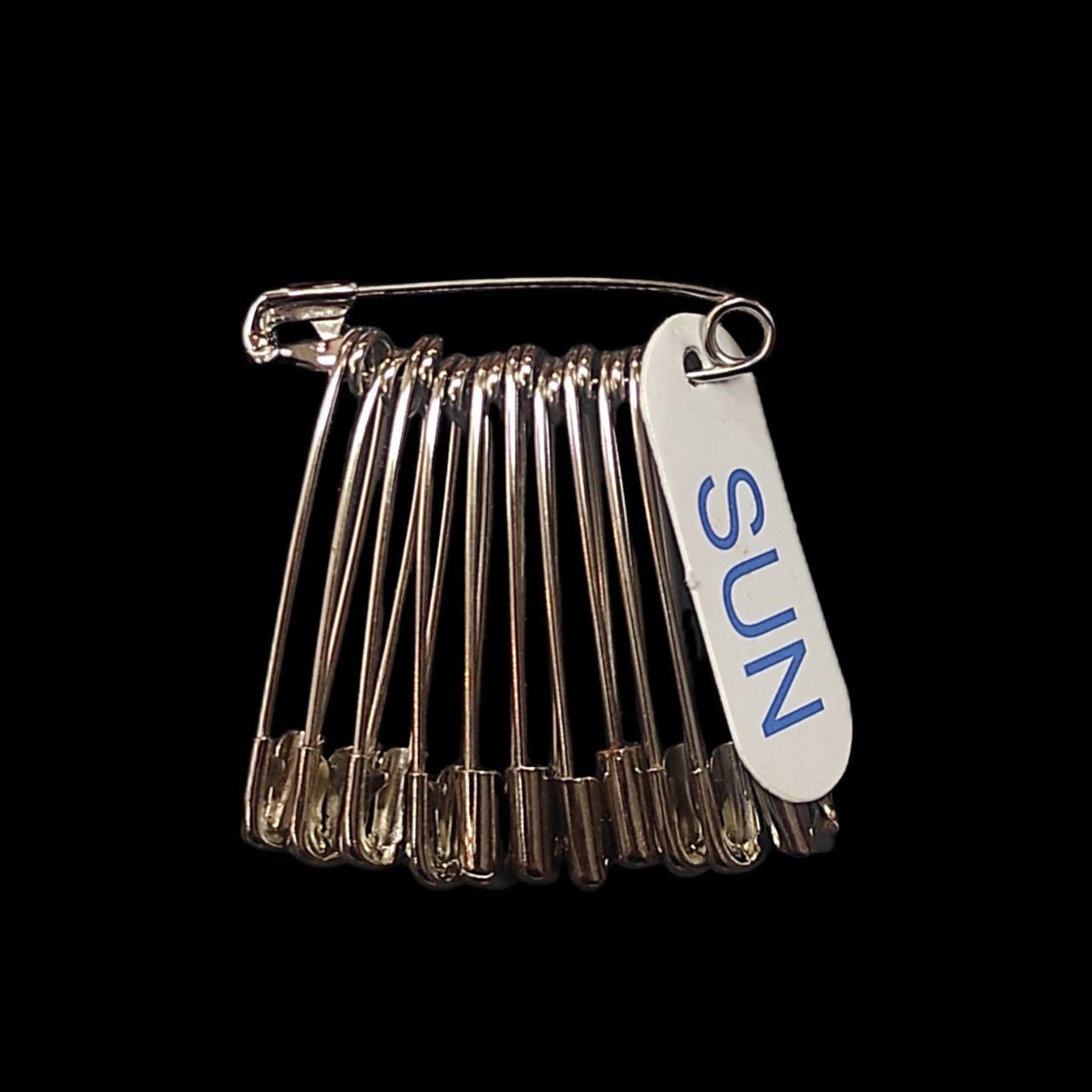 Булавки англійські №4, 55 мм, 12 шт, Срібло, фото 1