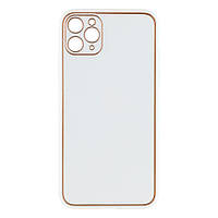 Чехол для iPhone 11 Pro Max Leather Gold with Frame without Logo Цвет 13 White