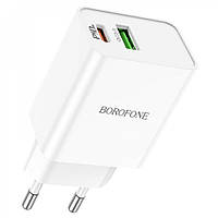 СЗУ и кабель Lightning Borofone - BA69A Resource PD20W+QC3.0 charger set(C to iP)(EU) White
