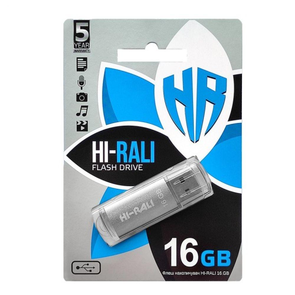 Накопитель USB Flash Drive Hi-Rali Rocket 16gb Цвет Стальной - фото 1 - id-p1886171887