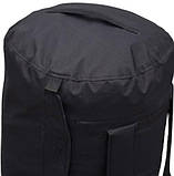 Баул на 120 літрів армійський. Сумка баул речовий військовий для содатів ЗСУ. Чорний, фото 3