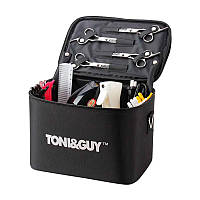 Сумка-чемодан TONI&GUY для мастера маникюра, парикмахера, визажиста тканевая черная размер M 35х22х24 см