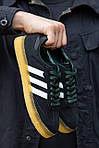 Чоловічі кросівки Adidas Samba Black (чорні) модні низькі кеди на товстій підошві 1354 Адідас топ, фото 3