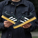 Чоловічі кросівки Adidas Samba Black (чорні) модні низькі кеди на товстій підошві 1354 Адідас топ, фото 4