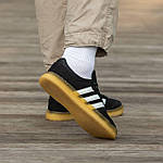 Чоловічі кросівки Adidas Samba Black (чорні) модні низькі кеди на товстій підошві 1354 Адідас топ, фото 5