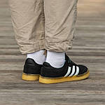 Чоловічі кросівки Adidas Samba Black (чорні) модні низькі кеди на товстій підошві 1354 Адідас топ, фото 6