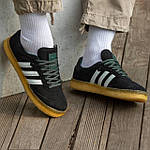 Чоловічі кросівки Adidas Samba Black (чорні) модні низькі кеди на товстій підошві 1354 Адідас топ, фото 8