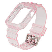 Ремешок для Apple Watch Band Color Transparent + Protect Case 44mm Цвет Pink