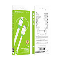 Кабель USB Borofone BX89 Union Lightning 2.4A Цвет Бело-зеленый