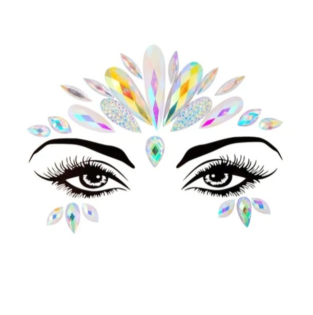 Стрази наклейки на обличчя та тіло для дітей і дорослих one size різнобарвний, фото 1