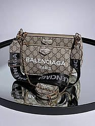Жіноча сумка Баленсіага сіра Balenciaga Pochette Grey