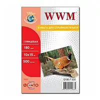 Фотопапір WWM G180.F500 White A6, 500л, глянцевий, 180 г/м2