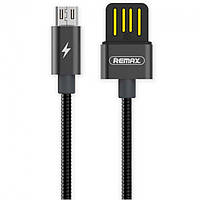 Кабель Remax RC-080m в металлической оплетке USB to MicroUSB 1m черный