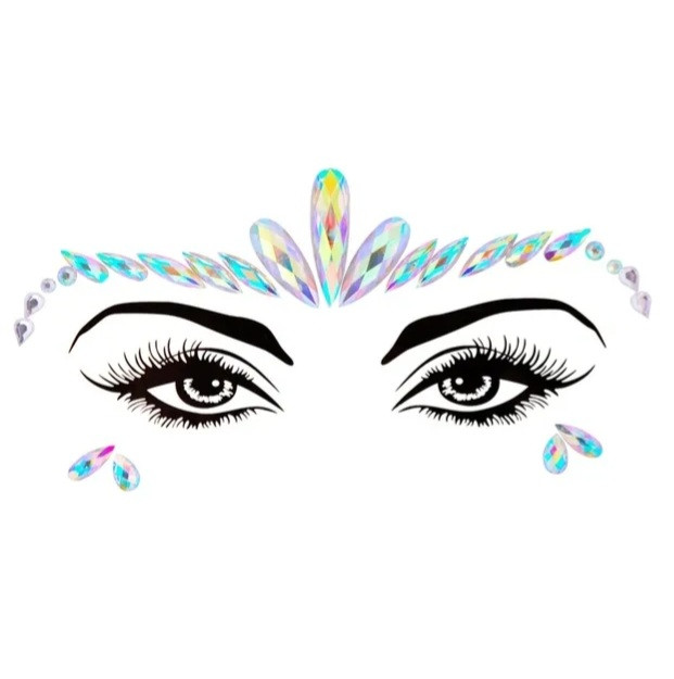 Стрази на обличчя декоративні one size різнобарвний, фото 1