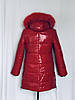 Дитяча зимова куртка пуховик для дівчинки з натуральним хутром розмір 122, фото 2