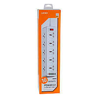 Сетевой Удлинитель LDNIO SC10610 (10 ports / 1PD / 1QC3.0 / 4 USB / 2m) Цвет Белый