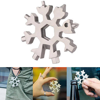 Мультитул 18 в 1 "Сніжинка" / Набір ключів / Інструмент універсальний / Багатофункціональний гайковий ключ