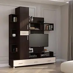 Стінка під ТВ для вітальні Еверест Бриз венге/дуб молочний