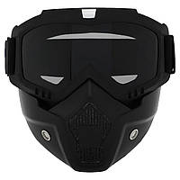 Мотоочки с маской пол-лица маска горнолыжная SP-Sport 8583 Black