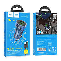 Авто Зарядное Устройство Hoco Z47 Transparent QC3.0 18W Micro Цвет Прозрачный синий