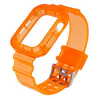 Ремешок для Apple Watch Band Color Transparent + Protect Case 40/41 mm Цвет Orange