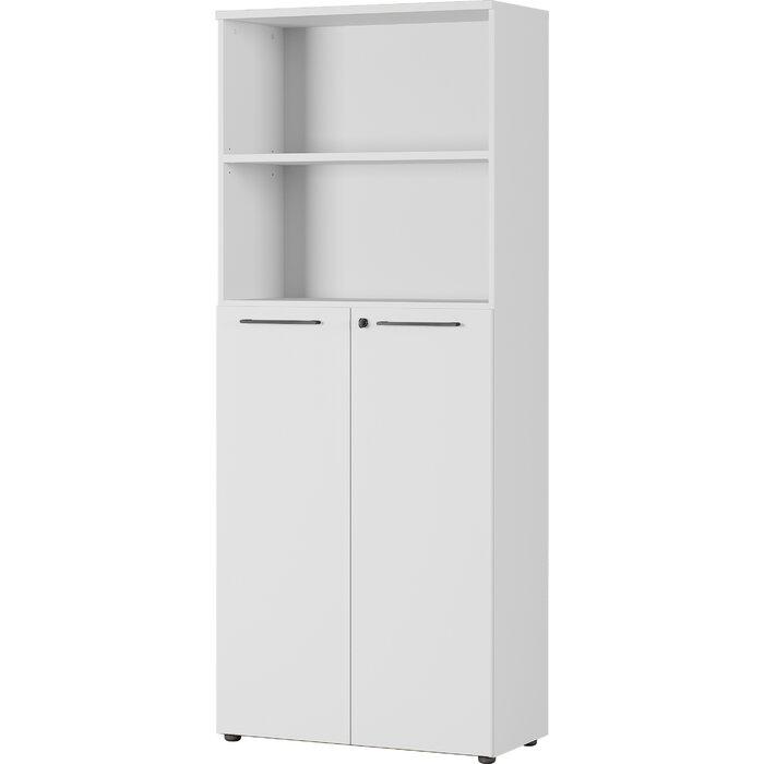 Шафа офісна,стелаж для офісу, етажерка з замком ШОФ-6, колір Білий