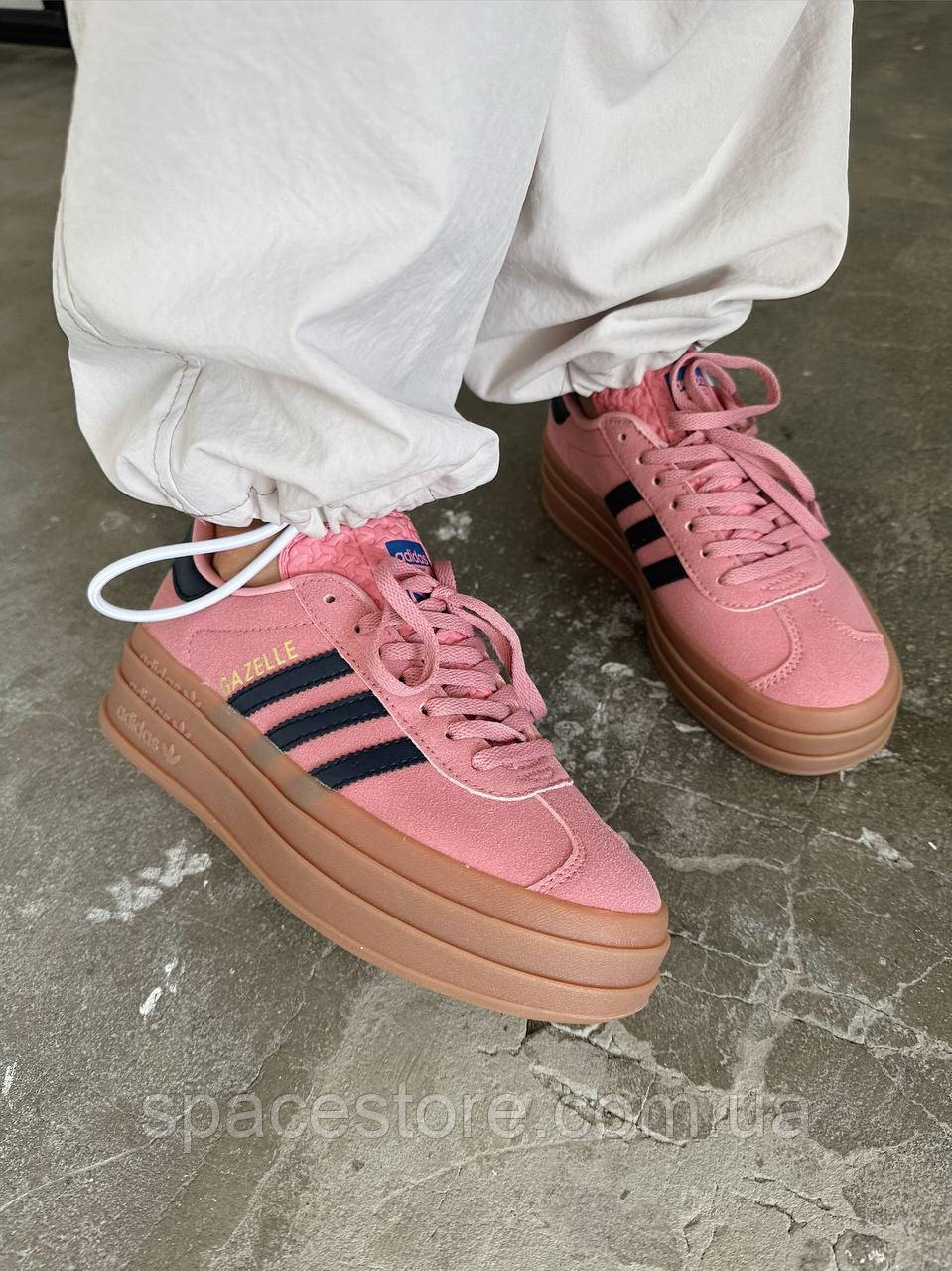 Adidas gazelle navy pink deals