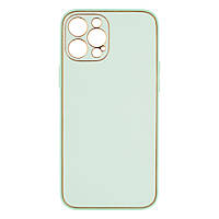 Чехол Leather Gold with Frame without Logo для iPhone 12 Pro Max Цвет 6, Mint