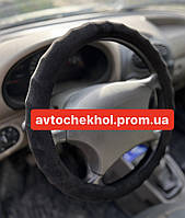 ЧЕХОЛ НА РУЛЬ ДЛЯ RENAULT/DACIA SANDERO (2007-2012/2013+) (черная алькантара)