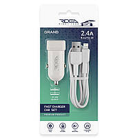 Авто Зарядное Устройство Ridea RCC-21312 Grand Lightning 2USB 2.4 A Цвет Белый